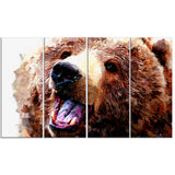 Happy Brown Bear- Animal Canvas Print PT2338