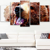 Happy Brown Bear- Animal Canvas Print PT2338