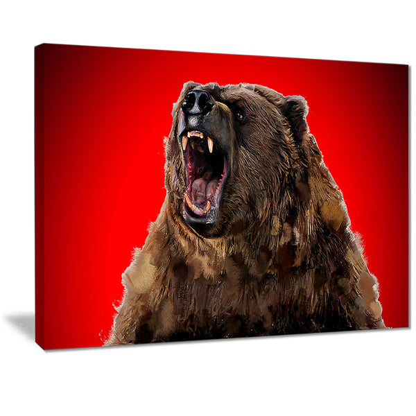 Fierce Grizzly - Animal Canvas Print PT2347