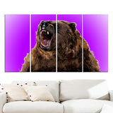 Fierce Grizzly - Animal Canvas Print PT2348