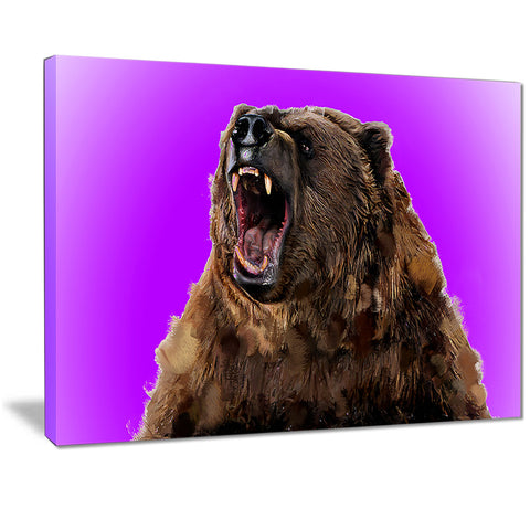 Fierce Grizzly - Animal Canvas Print PT2348