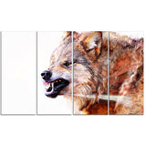 Snarling Wolf- Animal Canvas Print PT2350