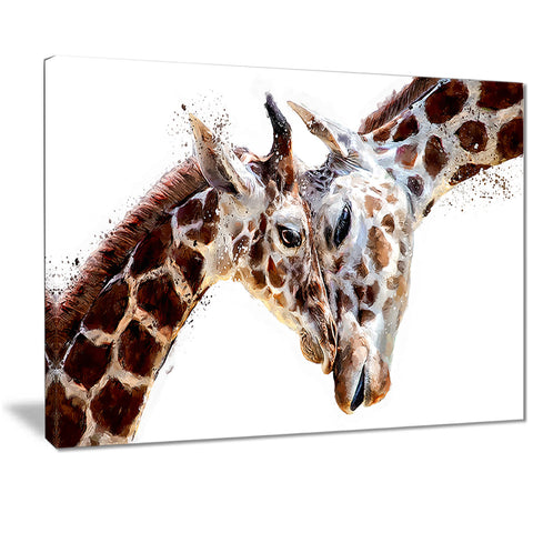Loving Giraffes- Animal Canvas Print PT2351