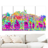 Rainbow Zebras- Animal Canvas Print PT2364