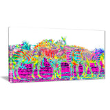 Rainbow Zebras- Animal Canvas Print PT2364