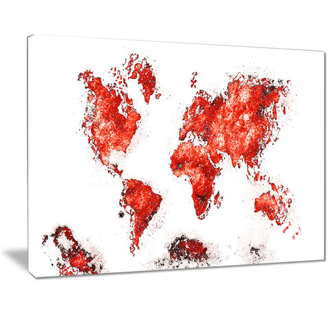 Red - Map Canvas Art PT2708-5