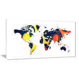 Orange and Yellow Geo World -  Map Canvas Art PT2722