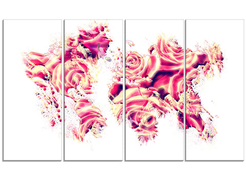 Roses of the World -  Map Canvas Art PT2731