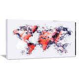 Red and Grey -  Map Canvas Art PT2738