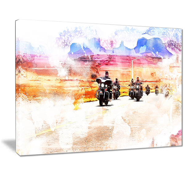 Route 66 Biker Canvas Art PT2812