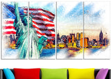 Colorfull Liberty Lady Canvas Art PT2823