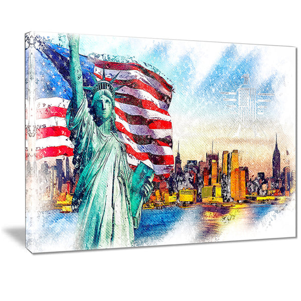 Colorfull Liberty Lady Canvas Art PT2823