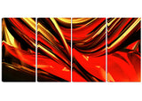 Fire Lines Red Abstract Digital canvas Art PT3011