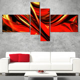 Fire Lines Red Abstract Digital canvas Art PT3011