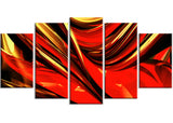 Fire Lines Red Abstract Digital canvas Art PT3011