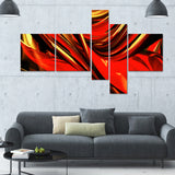 Fire Lines Red Abstract Digital canvas Art PT3011