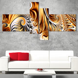 Gold & Silver Ribbons Abstract canvas Art PT3014