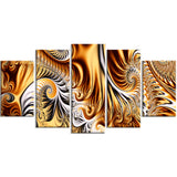 Gold & Silver Ribbons Abstract canvas Art PT3014