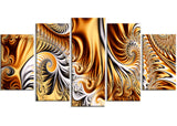 Gold & Silver Ribbons Abstract canvas Art PT3014