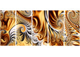 Gold & Silver Ribbons Abstract canvas Art PT3014