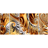 Gold & Silver Ribbons Abstract canvas Art PT3014