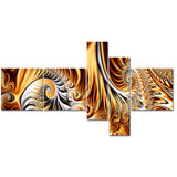 Gold & Silver Ribbons Abstract canvas Art PT3014