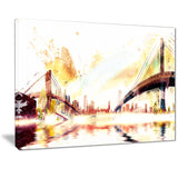 Golden Bridges Cityscape - Large Canvas Art PT3306