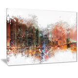 Abstract Night Cityscape  - Large Canvas Art PT3315