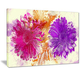 Pink and Purple Sunflowers - Floral Canvas Artwork