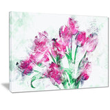 Pink Tulips - Floral Canvas Artwork