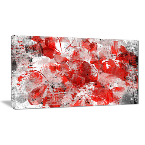 Orange Red Flower Petals - Floral Canvas Artwork