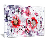 Orange and White Daisies - Floral Canvas Artwork