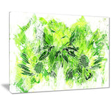 Electric Green Flowers - Floral Canvas Artwork