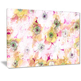 Pink and Yellow Flower Bed - Floral Canvas Artwork