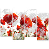 Orange Red Flower Buds - Floral Canvas Artwork