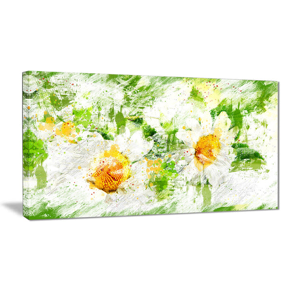 Pair of White Flowers - Floral Canvas Artwork