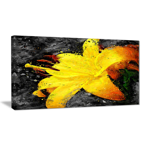 Yellow Lily - Floral Canvas Artwork