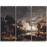 MasterPiece Painting - Aert van der Neer Moonlit Landscape with a View