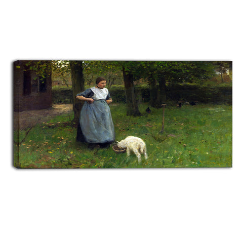 MasterPiece Painting - Anton Mauve Woman from Laren with lamb