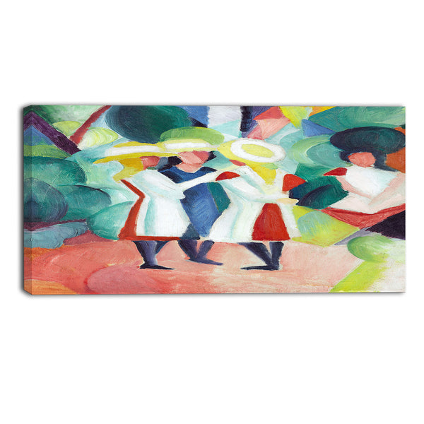 MasterPiece Painting - August Macke Three Girls in Yellow Straw Hats