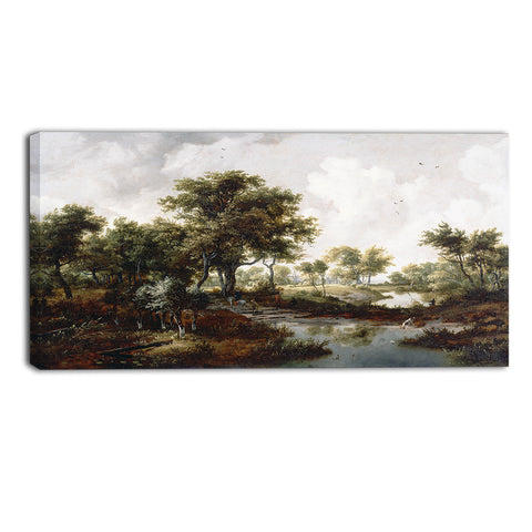 MasterPiece Painting - Meindert Hobbema A Wooded Landscape
