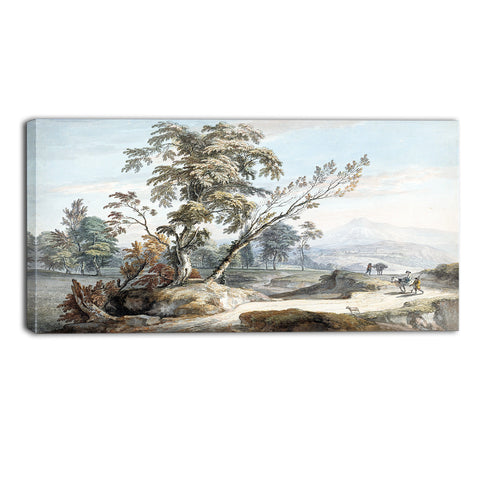 MasterPiece Painting - Paul Sandby Italianate Landscape with Travellers No. 2