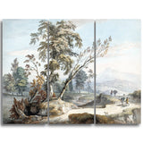 MasterPiece Painting - Paul Sandby Italianate Landscape with Travellers No. 2