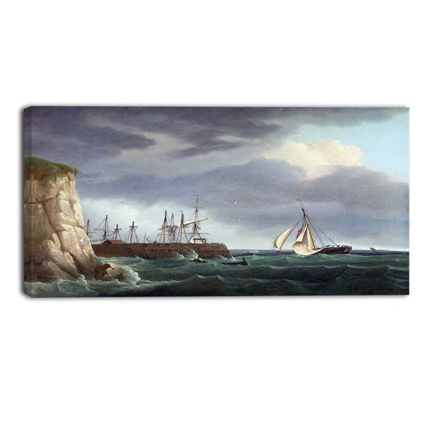 MasterPiece Painting - Thomas Whitcombe A Ship Running Into Harbour