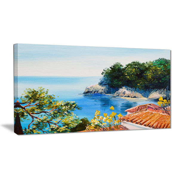 house near the sea landscape canvas artwork PT6026