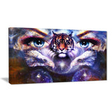 tiger, eagles and woman eyes collage animal canvas print PT6087