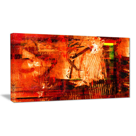 Abstract Fire Red Abstract Canvas Artwork