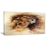 loving lioness animal canvas artwork PT6096