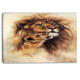 loving lioness animal canvas artwork PT6096