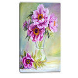 purple peonies in vase floral canvas artwork PT6098